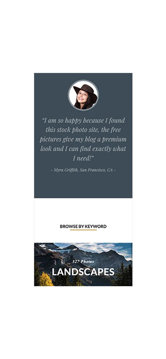 Stock photo mobile responsive design
